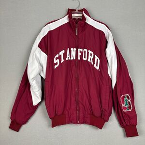 Majestic Stanford Cardinal Mens Size M Insulated Weather Bomber Jacket NCAA VTG
